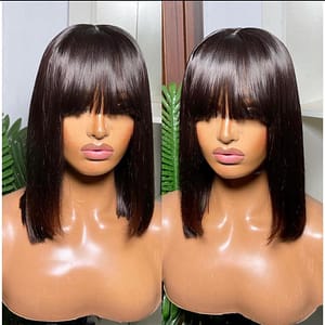 A14 Human hair blend blunt cut