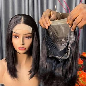 A27 💯 Human hair 4 by 4 factory bob 12"