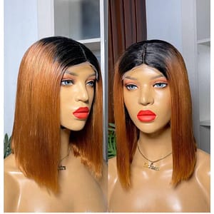 A33 T closure blunt cut wig
