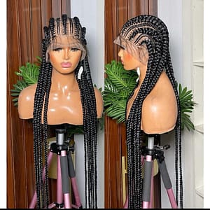 B54, Neatly braided wig.