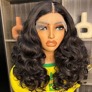 A43, T frontal bounce wig. low grade human hair.