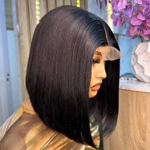 B11, DOUBLE DRAWN long Kim k bob wig. 10" .💯 human hair.