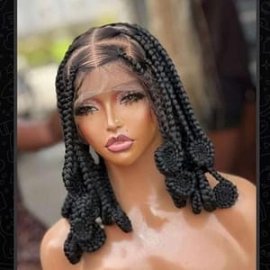 B24, neatly braided wig.