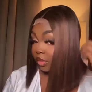 B61, BONE STRAIGHT LOOKALIKE BLUNT CUT IN BROWN