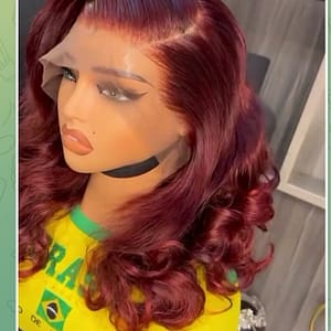 C20
80% human hair full frontal bounce wig wine colour.