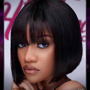 C28, human hair fringe wig