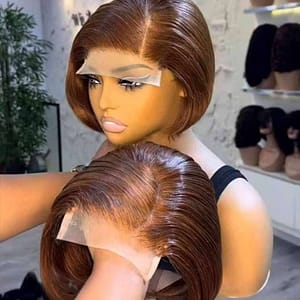 C13❤️. Human hair 4 by 4 tiwa closure wig colour 4.