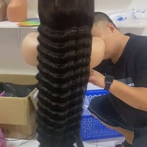 *13*4 full frontal Loose deep wave hair blend unit,factory made...36" only*(Brush,leave in conditioner and water for easy maintenance)